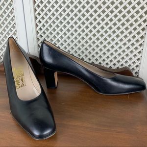Salvatore Ferragamo / Vintage Leather Block Heels